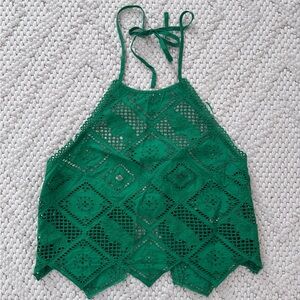 NWT Free People Hankie Lace Halter Top Small